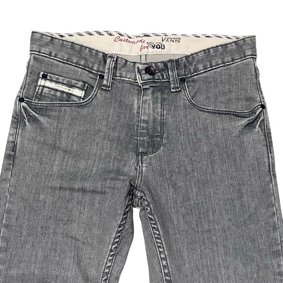 Vans Off The Wall Jeans Custom Made For You V66 Slim Fit 26x27 Gray Low Rise New - Picture 2 of 10